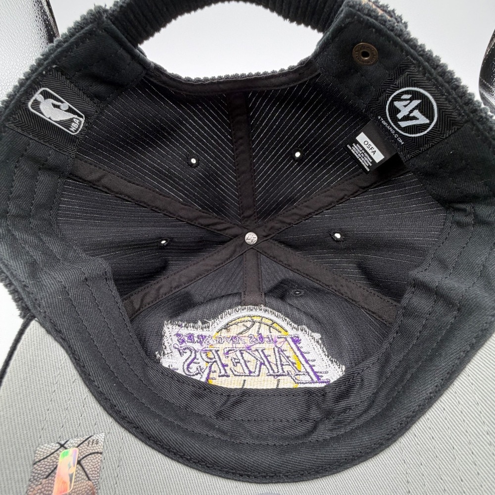 Los Angeles Lakers Corduroy Hat '47 Brand Clean Up Adjustable Strapback Cap NEW - Picture 9 of 11